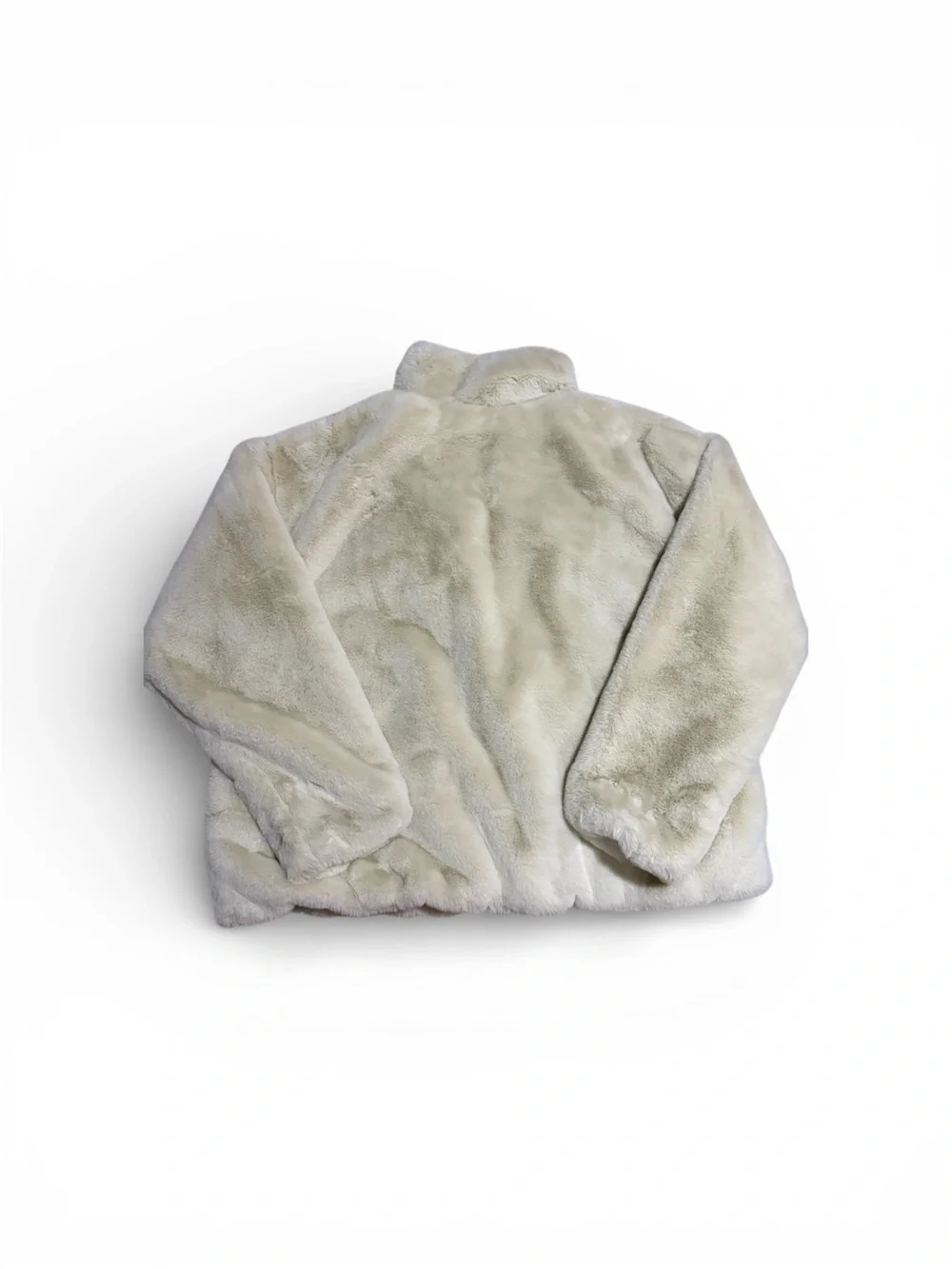 Women's Nike Sportswear Faux Fur Fossil White Jacket [DM1759-238/Large]